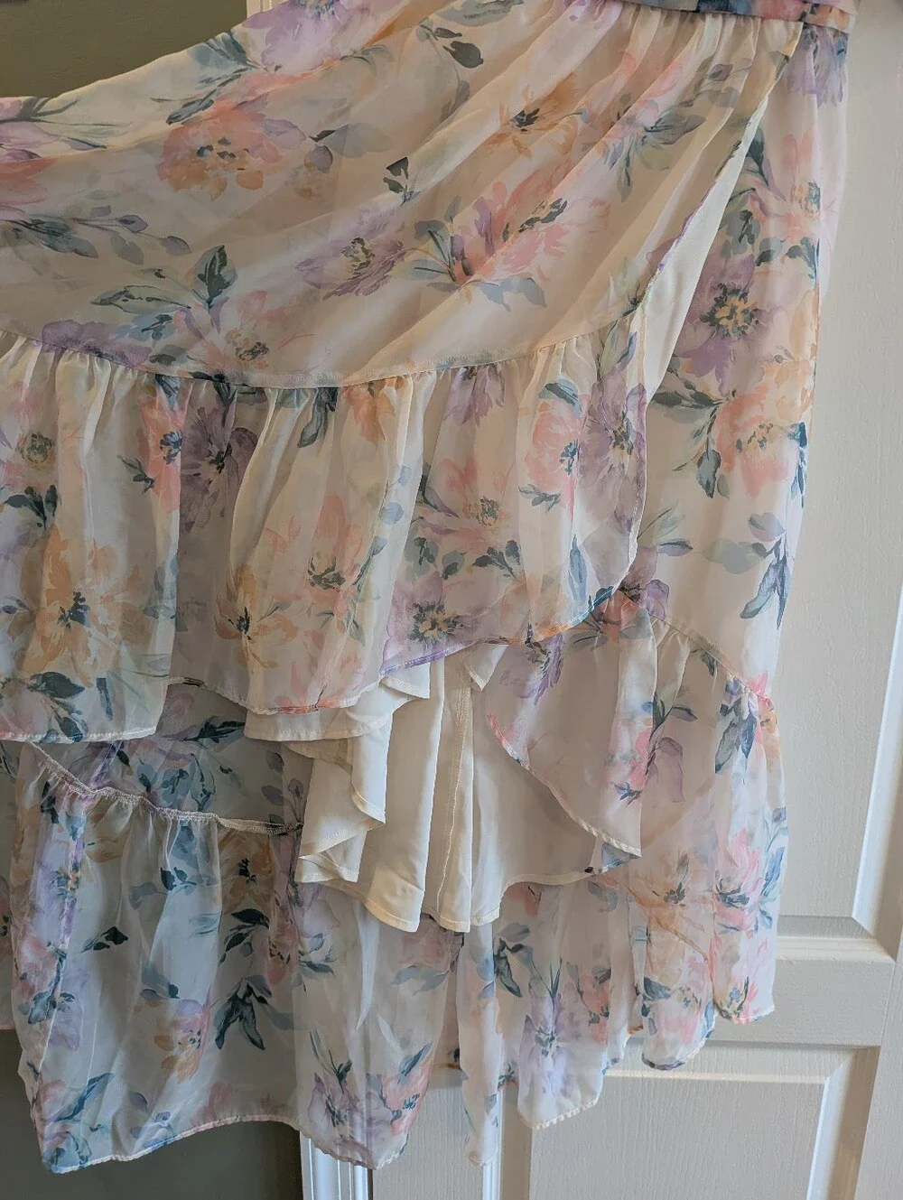 Abercrombie & Fitch Emerson Drama Maxi Dress Off-The-Shoulder Floral Ruffle SP